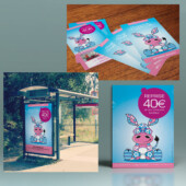 Exemple de déclinaison d'une opération de communication : abribus, flyer, affiche Déclinaison d'une opération de communication opticien